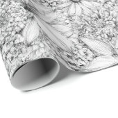 Blüten und Hydrangefarben Geschenkpapier (Rolleneckpunkt)