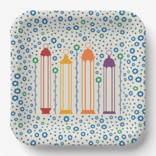 Blüten und Laternen Pappteller