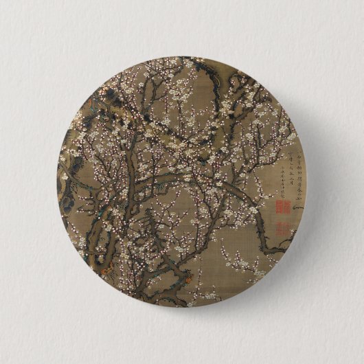 Blüten und Mond von Ito Jakuchu Button (Vorderseite)