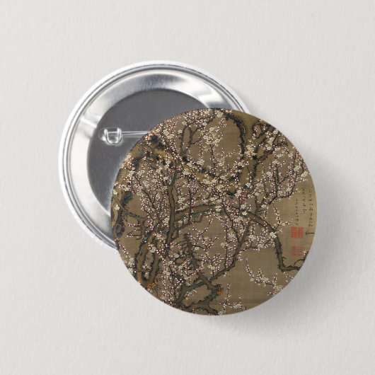 Blüten und Mond von Ito Jakuchu Button (Vorne & Hinten)