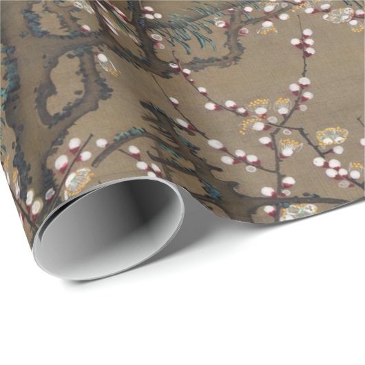 Blüten und Mond von Ito Jakuchu Geschenkpapier (Rolleneckpunkt)