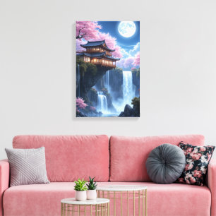 Blüten und Mondlicht Leinwanddruck