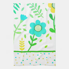 Blüten und Punkte Geschirrtuch