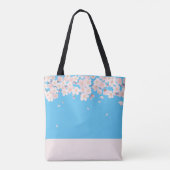 Blüten und Schmetterlinge: Blaues Monogramm option Tasche (Rückseite)