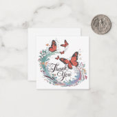 Blüten und Schmetterlinge Danke Mitteilungskarte (Vorderseite/Rückseite Beispiel)