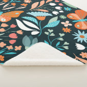 Blüten und Schmetterlinge, dekorative nahtlose Pat Sherpadecke (3/4)