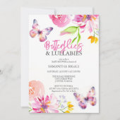 Blüten und Schmetterlinge Gartendusche Einladung (Vorderseite)