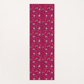 Blüten und Schmetterlinge, lustig, nahtlos rosa Mu Yogamatte (Vorderseite)