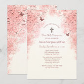 Blüten und Schmetterlinge religiöse Einladung (Vorne/Hinten)