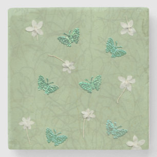 Blüten und Schmetterlinge Steinuntersetzer