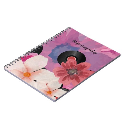 Blüten und Vinyl Notizblock (Linke Seite)