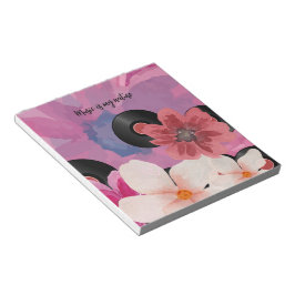 Blüten und Vinyl Notizblock