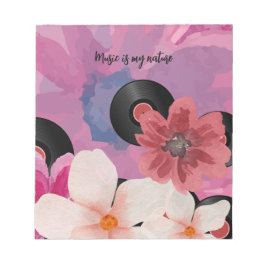 Blüten und Vinyl Notizblock