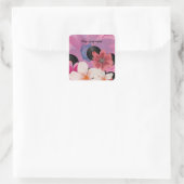 Blüten und Vinyl Quadratischer Aufkleber (Tasche)