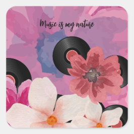 Blüten und Vinyl Quadratischer Aufkleber