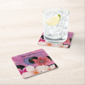 Blüten und Vinyl Rechteckiger Pappuntersetzer (Vor Ort)