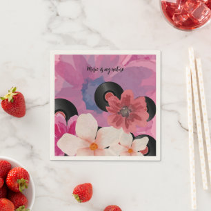 Blüten und Vinyl Serviette