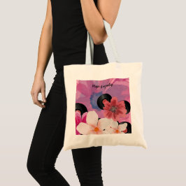 Blüten und Vinyl Tragetasche