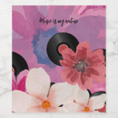 Blüten und Vinyl Weinetikett (Einzelnes Label)