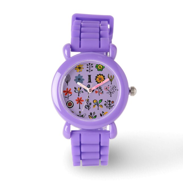 Blüten und Vögel Armbanduhr (Vorderseite)