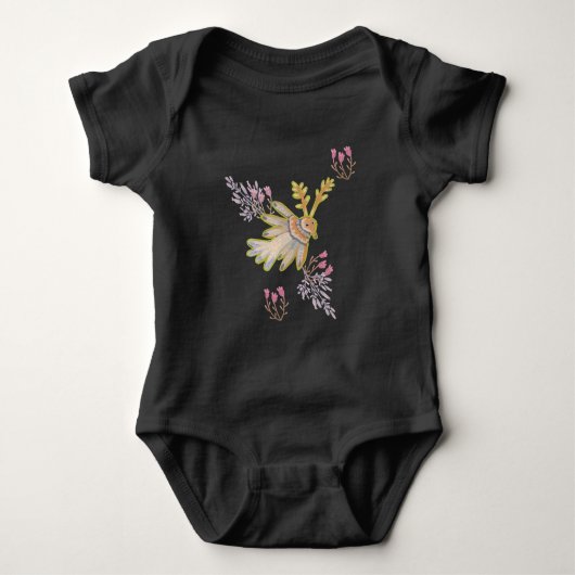 Blüten und Vögel Baby Strampler (Vorderseite)