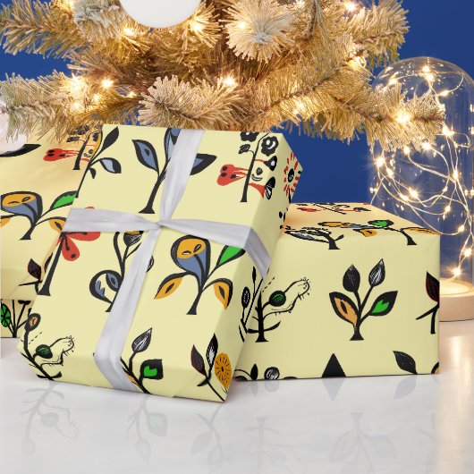 Blüten und Vögel Geschenkpapier (Feiertage)