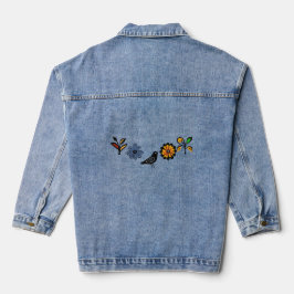 Blüten und Vögel Jeansjacke