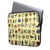 Blüten und Vögel Laptopschutzhülle (Vorderseite Links)