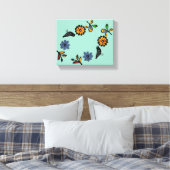 Blüten und Vögel Leinwanddruck (Insitu (Schlafzimmer))