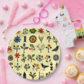 Blüten und Vögel Pappteller (Party)