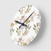 Blüten und Vögel Runde Wanduhr (Winkel)