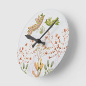 Blüten und Vögel Runde Wanduhr (Winkel)