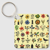 Blüten und Vögel Schlüsselanhänger (Vorderseite)