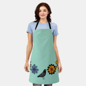 Blüten und Vögel Schürze (Getragen)