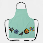 Blüten und Vögel Schürze (Vorderseite)