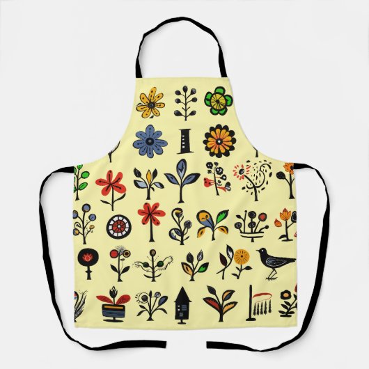 Blüten und Vögel Schürze (Vorderseite)