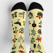 Blüten und Vögel Socken (Oben)