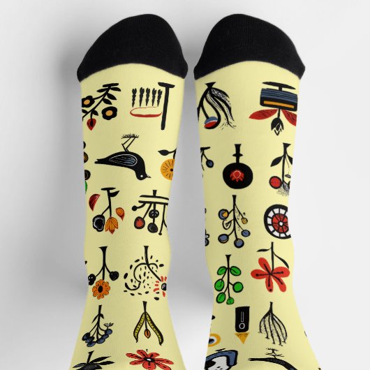 Blüten und Vögel Socken (Oben)