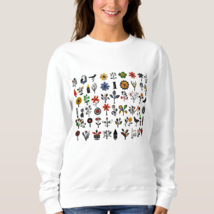 Blüten und Vögel Sweatshirt
