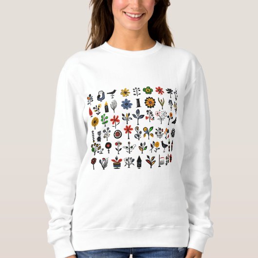 Blüten und Vögel Sweatshirt (Vorderseite)