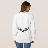 Blüten und Vögel Sweatshirt (Schwarz voll)