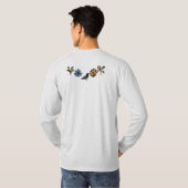 Blüten und Vögel T-Shirt (Schwarz voll)