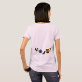 Blüten und Vögel T-Shirt (Schwarz voll)