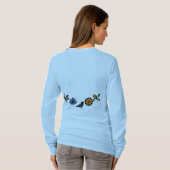 Blüten und Vögel T-Shirt (Schwarz voll)