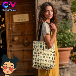 Blüten und Vögel Tasche