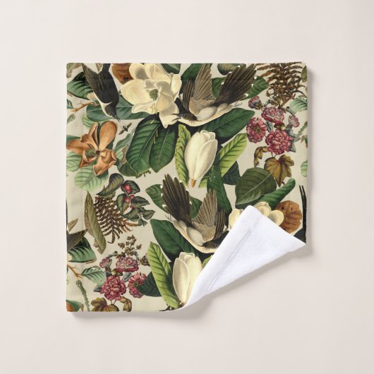 Blüten und Vögel XVI-ii Waschlappen (Waschlappen)