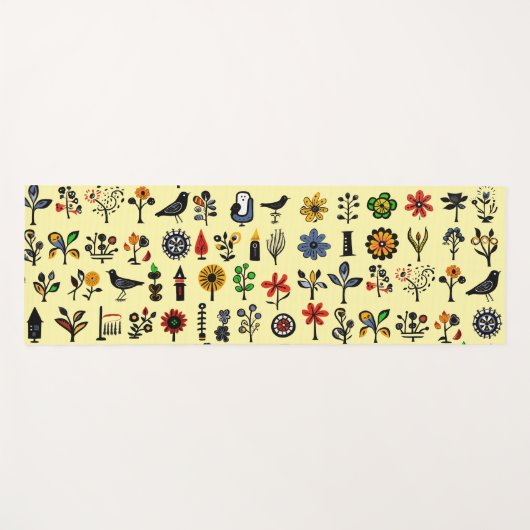 Blüten und Vögel Yogamatte (Vorderseite (Horizontal))