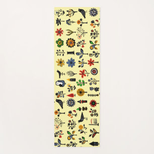 Blüten und Vögel Yogamatte