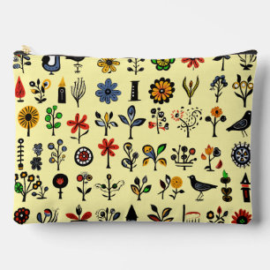 Blüten und Vögel Zubehörtasche