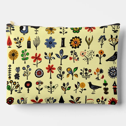 Blüten und Vögel Zubehörtasche (Vorderseite)